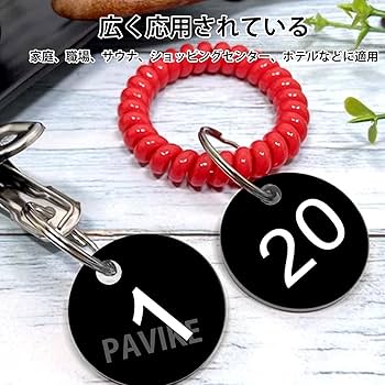 Amazon | PAVIKE ドア番号タグ 荷札番号札 鍵 番号札 1-20数字